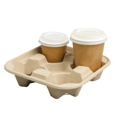 250 Pieces Paper Corrugated 4-cup Holder